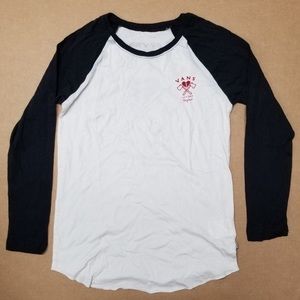 Vans Hatchet Heart Raglan Black Womens Size Small